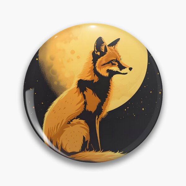 Item preview, Fox against the background of the full moon designed and sold by HappyStickBike.