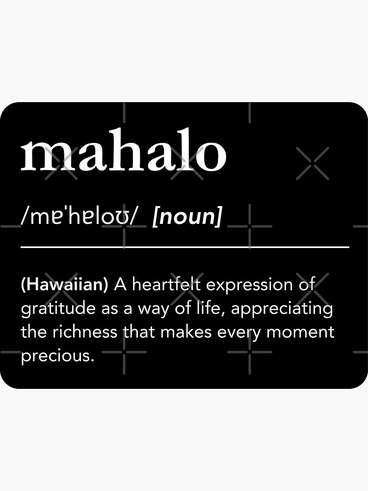 What does mahalo mean discount