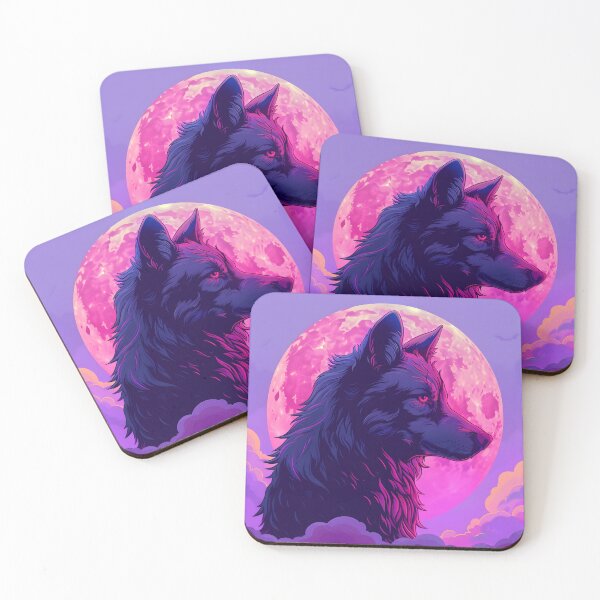 Item preview, Wolf against the background of the full moon designed and sold by HappyStickBike.