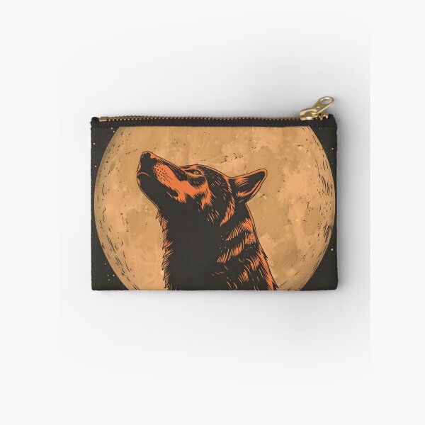 Item preview, Wolf against the background of the full moon designed and sold by HappyStickBike.