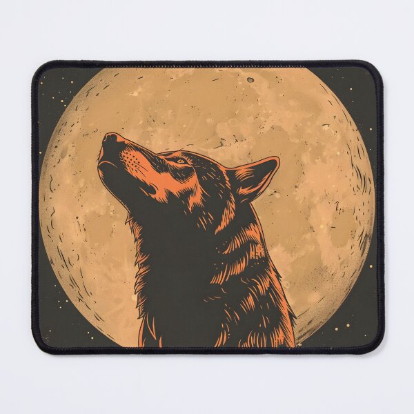 Item preview, Wolf against the background of the full moon designed and sold by HappyStickBike.