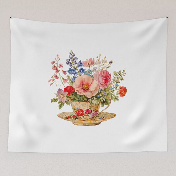 Item preview, Vintage tea cup with beautiful flowers designed and sold by Chomchol.
