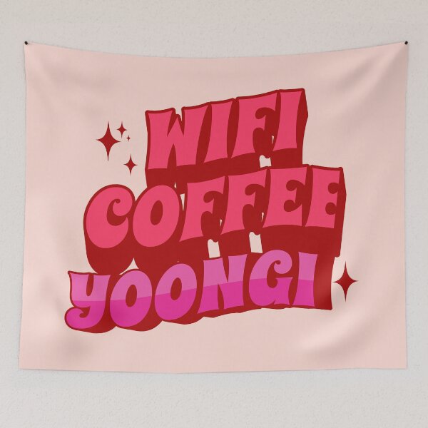 Item preview, WIFI coffee BTS yoongi suga typography kpop army | Morcaworks designed and sold by Morcawork.