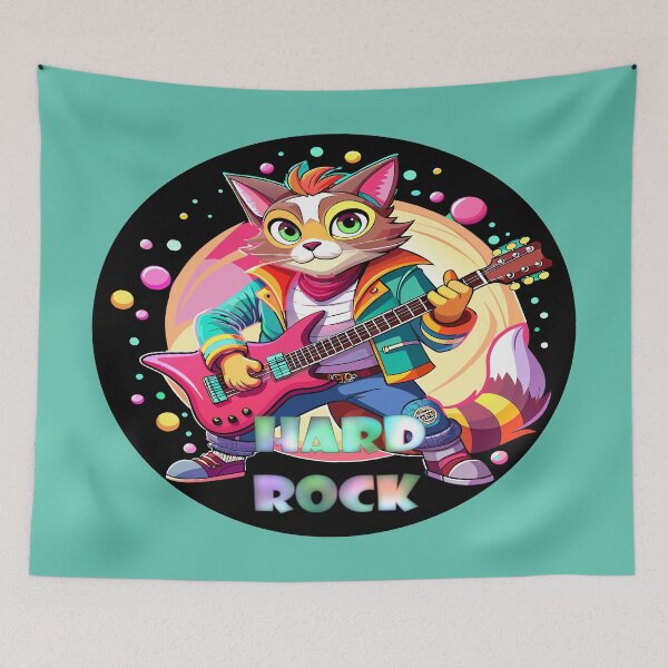 Item preview, Feline Jam,Hard Rock Serenade Hard Rock Cat designed and sold by AgarutanPrint.