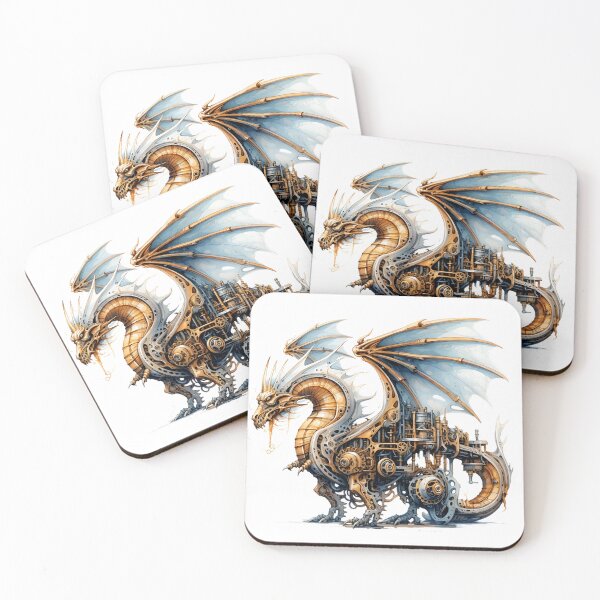 Item preview, Steampunk dragon in gold designed and sold by Plotterzebra.