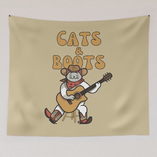 Item preview, Cats and Boots | Cat playing guitar designed and sold by Feline Rockstars.