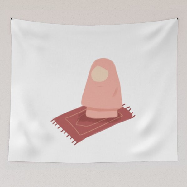 Item preview, Cute Hijabi girl on prayer mat designed and sold by Zubiaxoo.