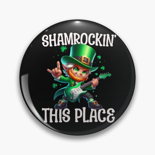 Item preview, 'Shamrocking This Place' Funny St Patricks Day Rockin Leprechaun designed and sold by Rockstorr.