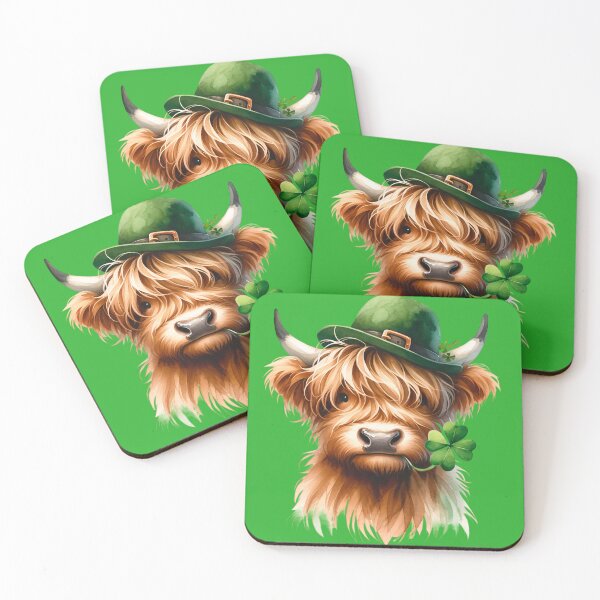 Item preview, St. Patrick's Day Highland Cow designed and sold by CatherineLievre.
