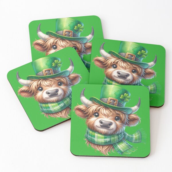 Item preview, St. Patrick's Day Highland Cow designed and sold by CatherineLievre.