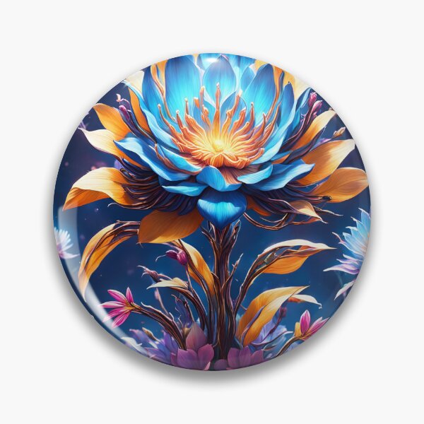 Item preview, Blue Botanical Flower Glowing in Nature designed and sold by MoriFantasy.
