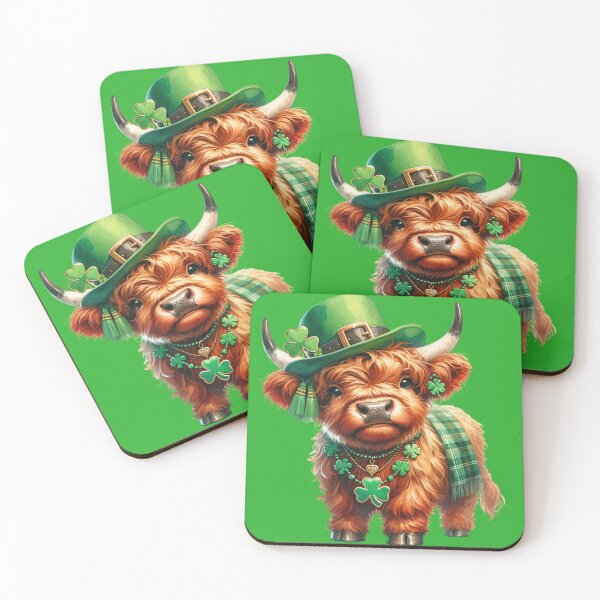 Item preview, St. Patrick's Day Highland Cow designed and sold by CatherineLievre.