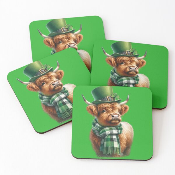 Item preview, St. Patrick's Day Highland Cow designed and sold by CatherineLievre.