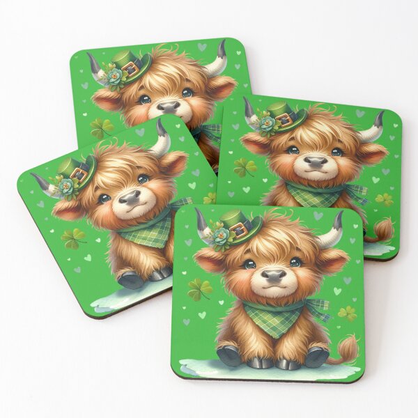 Item preview, St. Patrick's Day Highland Cow designed and sold by CatherineLievre.