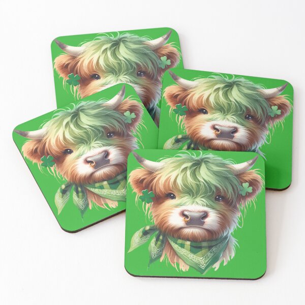 Item preview, St. Patrick's Day Highland Cow designed and sold by CatherineLievre.