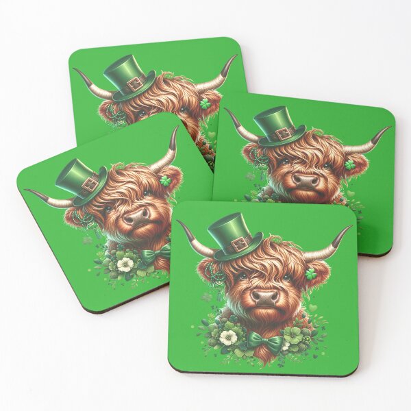 Item preview, St. Patrick's Day Highland Cow designed and sold by CatherineLievre.