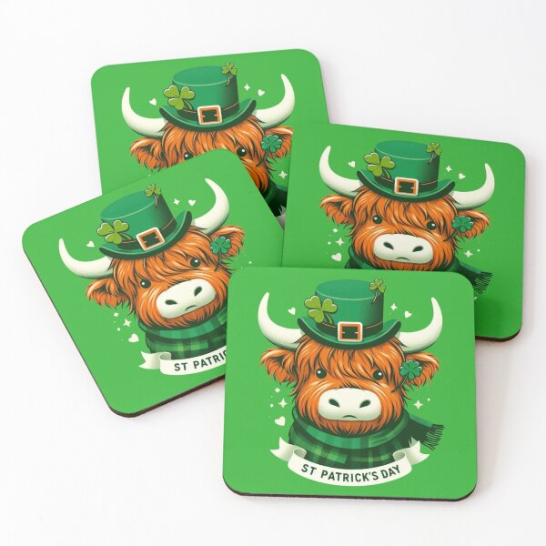 Item preview, St. Patrick's Day Highland Cow designed and sold by CatherineLievre.