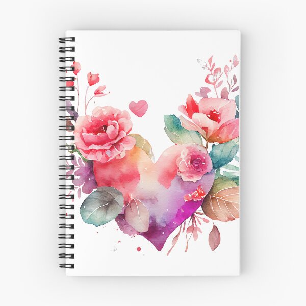 Artikelvorschau, Aquarell rosa Liebesherz entworfen und verkauft von ShopMaxiDesigns.
