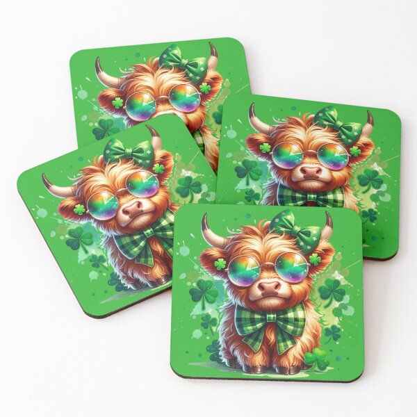 Item preview, St. Patrick's Day Highland Cow designed and sold by CatherineLievre.
