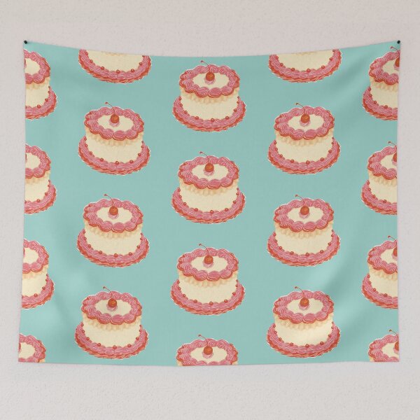Item preview, Vintage Cherry Piped Buttercream Cake designed and sold by tartagain.