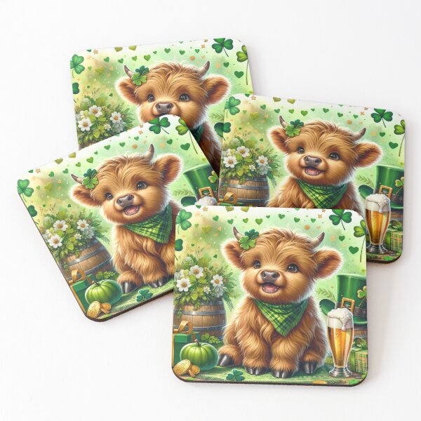 Item preview, St. Patrick's Day Highland Cow designed and sold by CatherineLievre.
