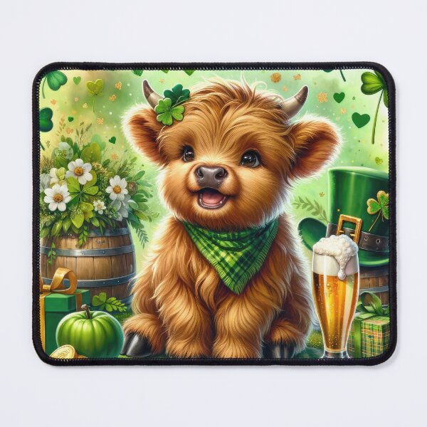 Item preview, St. Patrick's Day Highland Cow designed and sold by CatherineLievre.