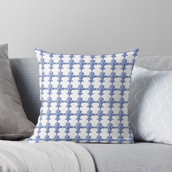 Item preview, Musketeers: Heraldry & Heroes: Royal French Blue Lily Pattern on White designed and sold by IraNiva.