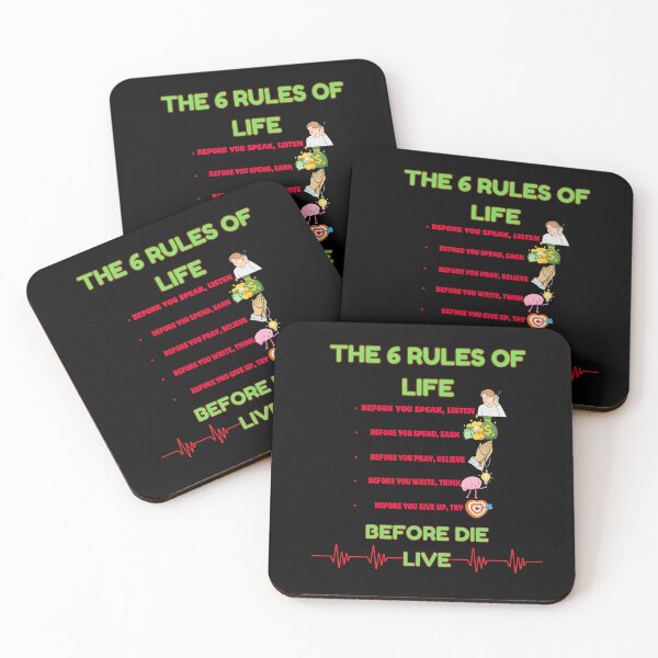 Item preview, THE 6 RULES OF LIFE designed and sold by stickersrafisa.