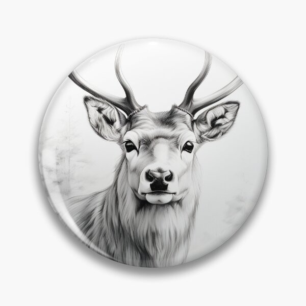 Item preview, Black and white deer pencil drawing designed and sold by Pencil-Art.