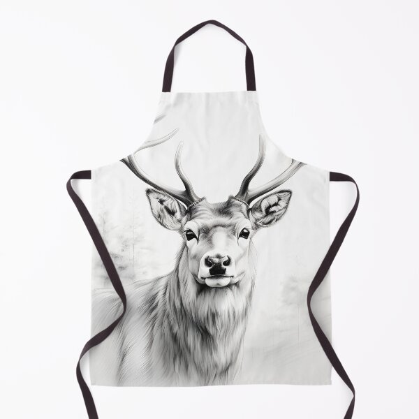 Item preview, Black and white deer pencil drawing designed and sold by Pencil-Art.