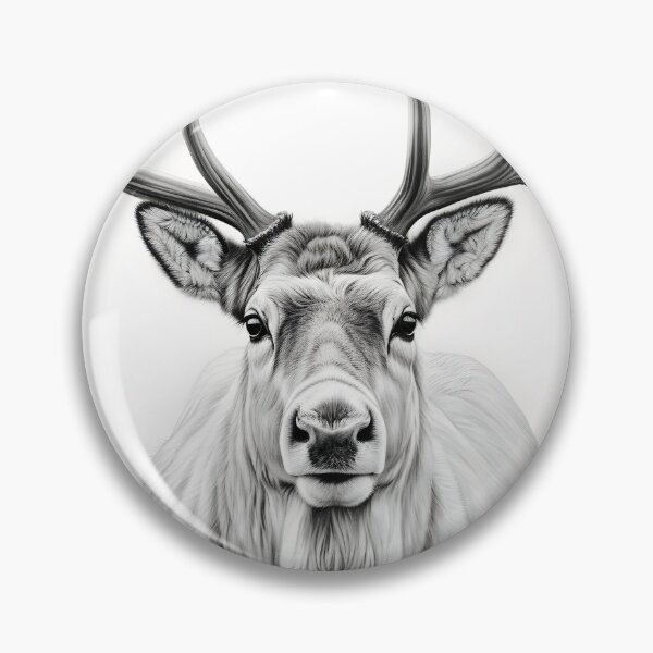 Item preview, Black and white deer pencil drawing designed and sold by Pencil-Art.
