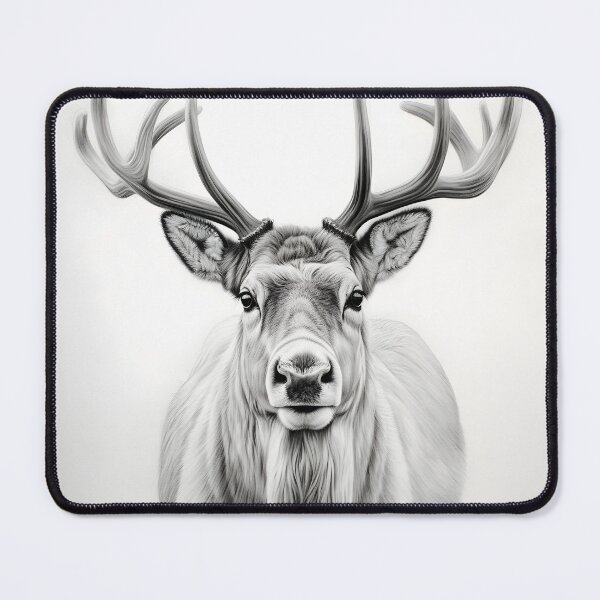 Item preview, Black and white deer pencil drawing designed and sold by Pencil-Art.