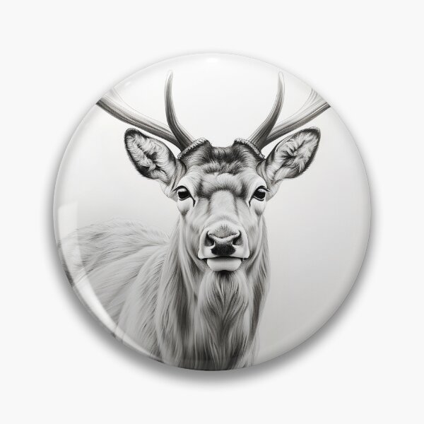 Item preview, Black and white deer pencil drawing designed and sold by Pencil-Art.