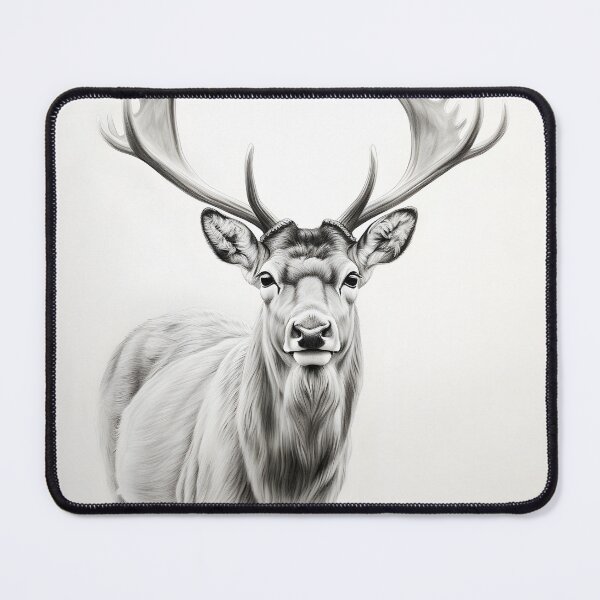 Item preview, Black and white deer pencil drawing designed and sold by Pencil-Art.