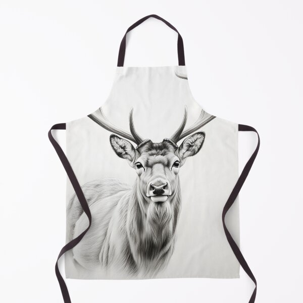 Item preview, Black and white deer pencil drawing designed and sold by Pencil-Art.