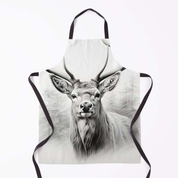 Item preview, Black and white deer pencil drawing designed and sold by Pencil-Art.