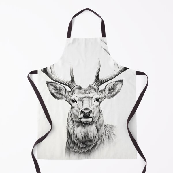 Item preview, Black and white deer pencil drawing designed and sold by Pencil-Art.