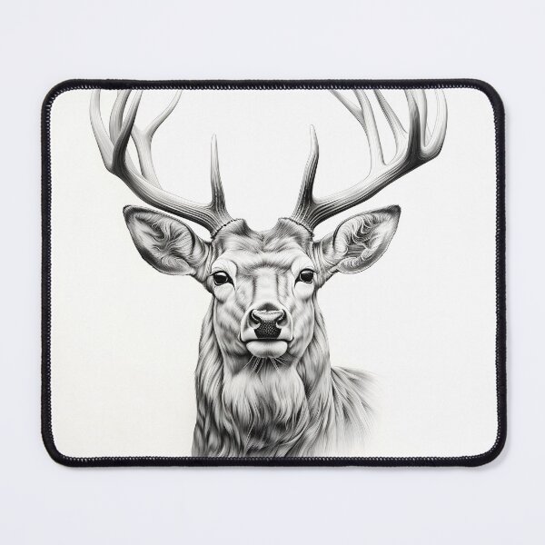 Item preview, Black and white deer pencil drawing designed and sold by Pencil-Art.