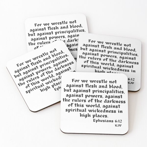 Item preview, For we wrestle not against...Ephesians 6:12 - Black Text designed and sold by TheKnightWriter.