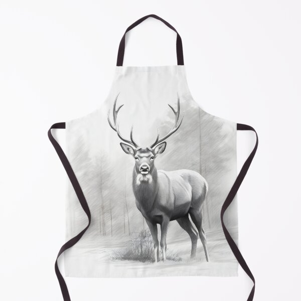 Item preview, Black and white deer pencil drawing designed and sold by Pencil-Art.