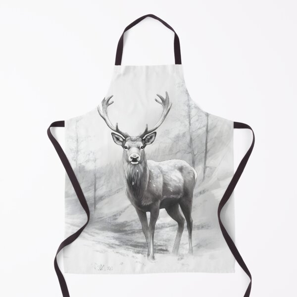 Item preview, Black and white deer pencil drawing designed and sold by Pencil-Art.