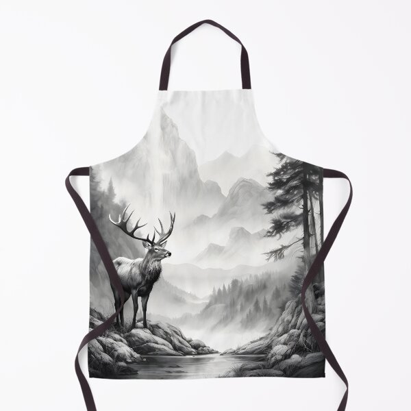 Item preview, Black and white deer pencil drawing designed and sold by Pencil-Art.
