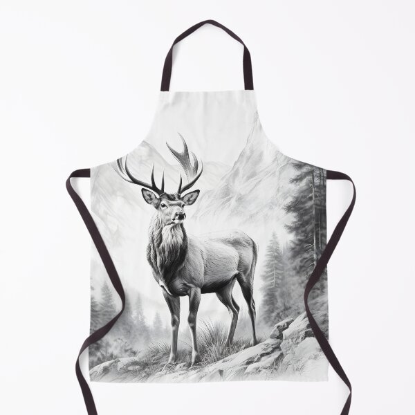 Item preview, Black and white deer pencil drawing designed and sold by Pencil-Art.
