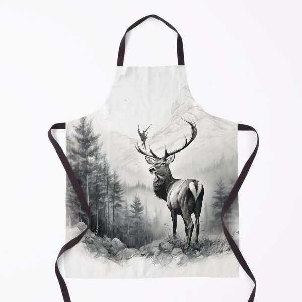 Item preview, Black and white deer pencil drawing designed and sold by Pencil-Art.