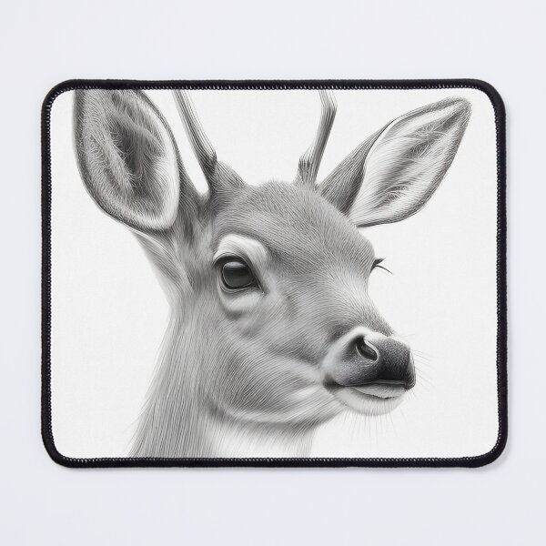 Item preview, Black and white deer pencil drawing designed and sold by Pencil-Art.