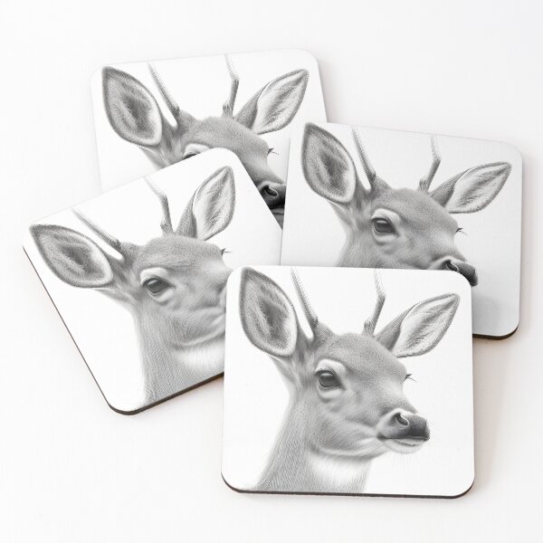 Item preview, Black and white deer pencil drawing designed and sold by Pencil-Art.