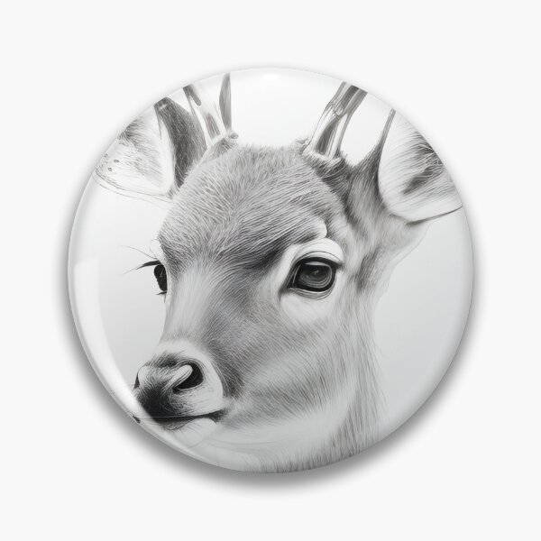 Item preview, Black and white deer pencil drawing designed and sold by Pencil-Art.