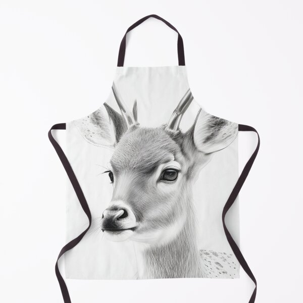 Item preview, Black and white deer pencil drawing designed and sold by Pencil-Art.