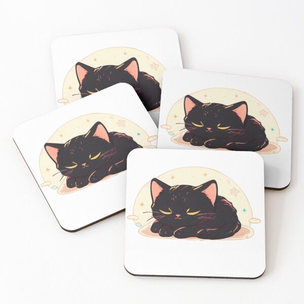Item preview, Black cat napping  designed and sold by KorArtStudio.
