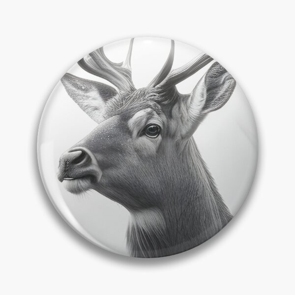 Item preview, Black and white deer pencil drawing designed and sold by Pencil-Art.
